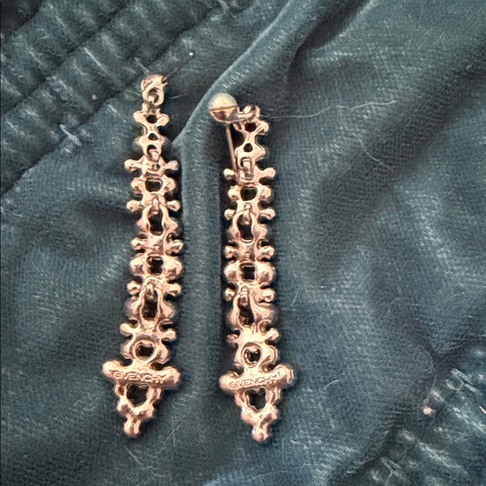 Givenchy Elegant Silver Crystal Drop Earrings - image 3
